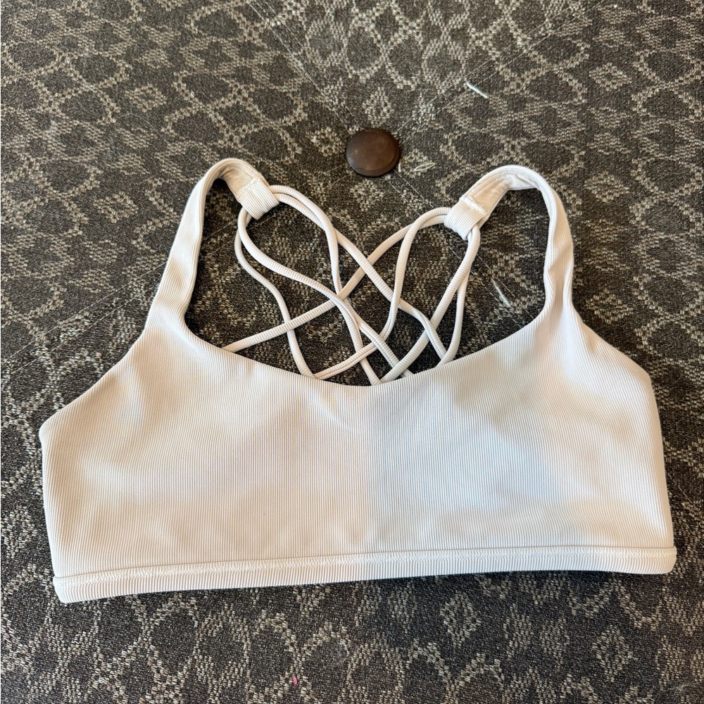 White ribbed Lululemon free to be bra